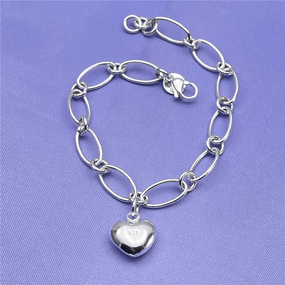 Love Heart Chain Bracelet Pendant