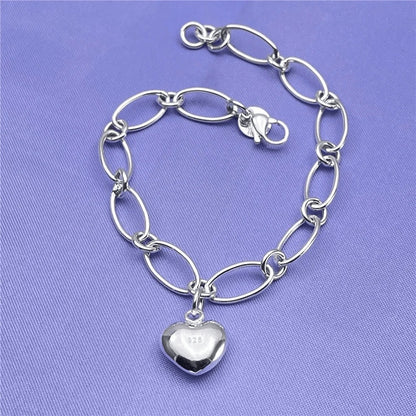 Love Heart Chain Bracelet Pendant