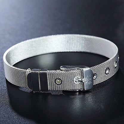 925 Sterling Silver Bracelet 10MM Figaro Classic Chain Men Women Fashion Jewelry