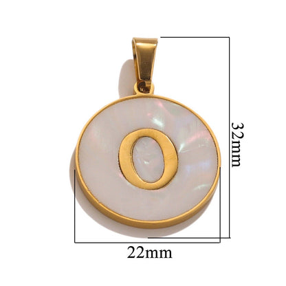 A-Z Letter Alphabet Circle Pendant