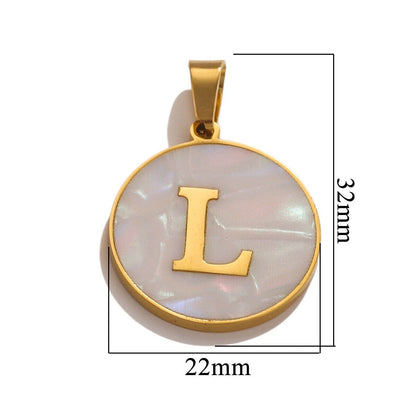 A-Z Letter Alphabet Circle Pendant