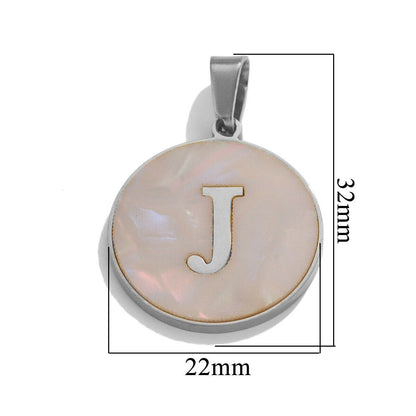 A-Z Letter Alphabet Circle Pendant