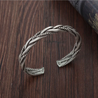 Silver Twisted Braided Cuff Bracelet