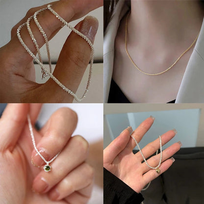 Gypsophila Clavicle Chain Necklace and Bracelet Set