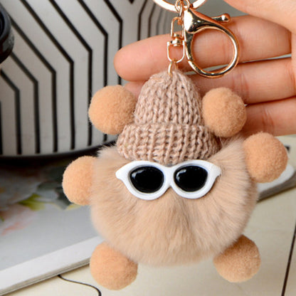 Cute Monster Pom Pom Keyrings