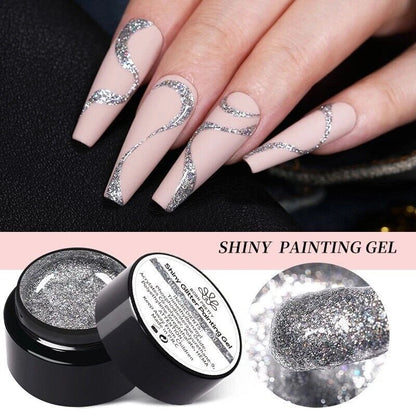 BORN PRETTY 5ml Shiny Glitter Nail Art Gel Polish Soak Off UV Led Gel DIY Salon KK Labib