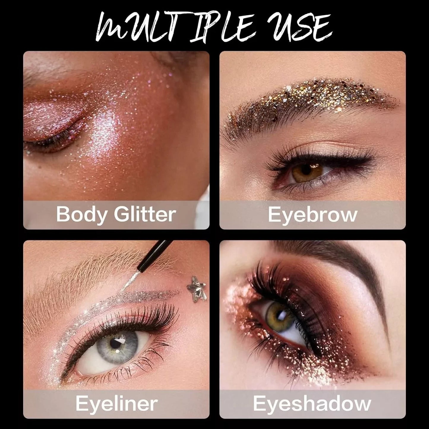 Waterproof Glitter Liquid Eyeliner Long Wear Shimmer Eye Makeup Beauty Cosmetic