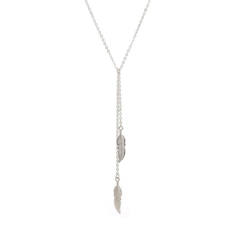 Two Leaf Pendant Necklace KK Labib