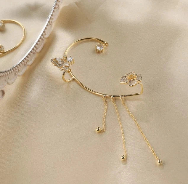 Diamond Butterfly Ear Clip Earring KK Labib
