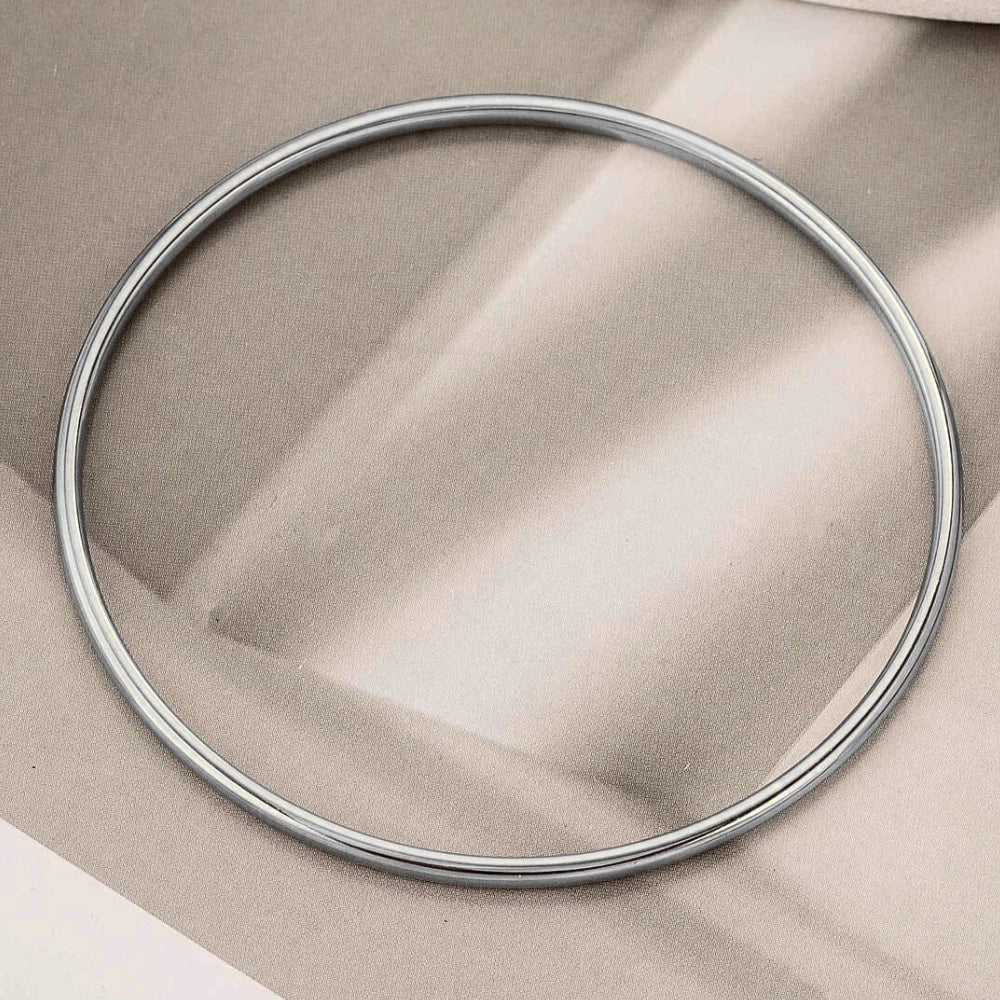 925 Silver Bracelet Plain Glassy Silver Bangles For Women Party Jewelry Gift