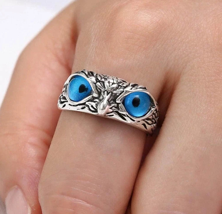 Open Adjustable Retro Devil Eye owl Ring KK Labib