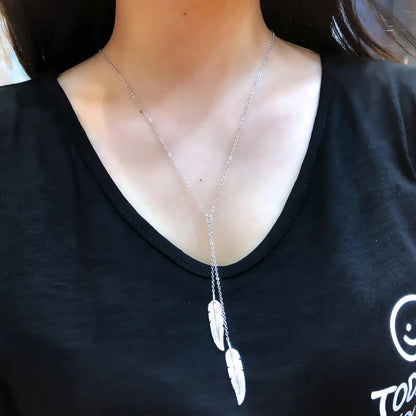 Two Leaf Pendant Necklace KK Labib