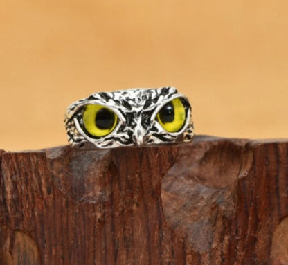 Open Adjustable Retro Devil Eye owl Ring KK Labib