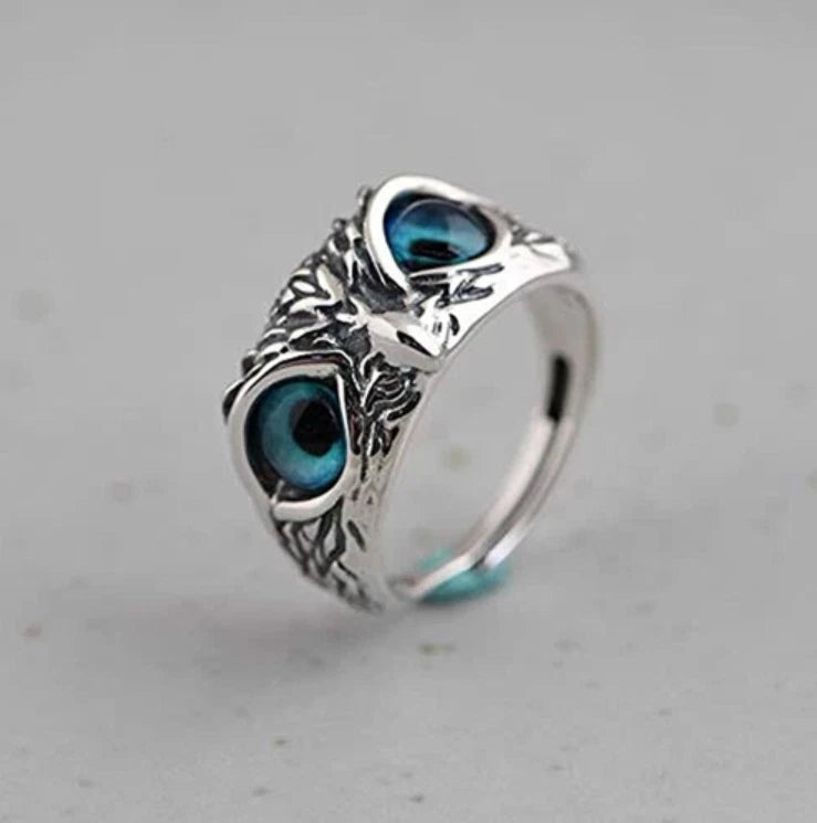 Open Adjustable Retro Devil Eye owl Ring KK Labib