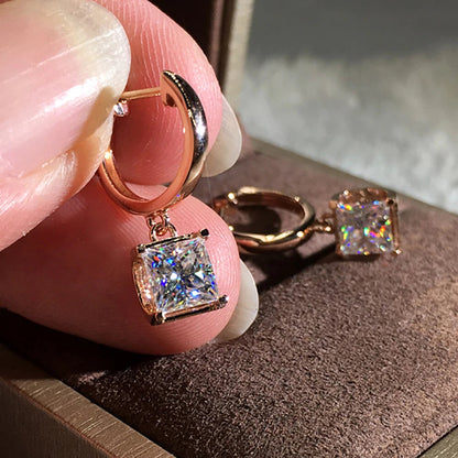 Square Zircon Hanging Earrings KK Labib
