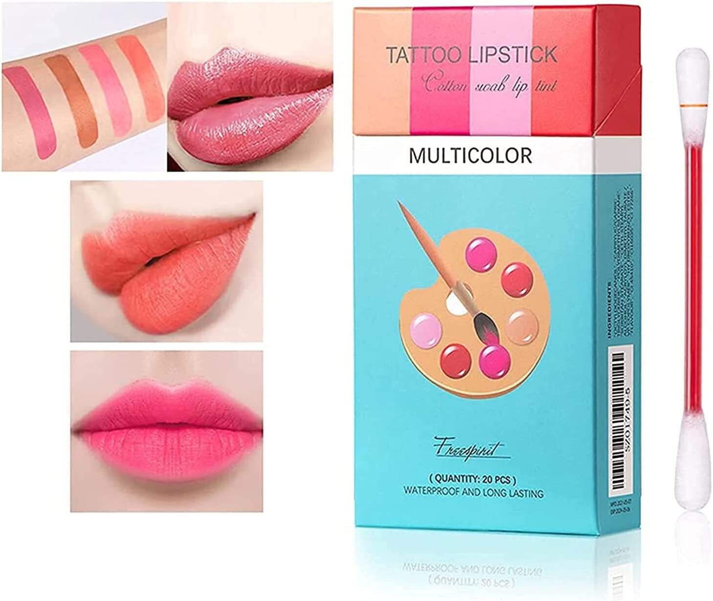 20 New Cotton Swab Disposable Lip Stain Tattoo Lipstick Set Waterproof Lip Gloss