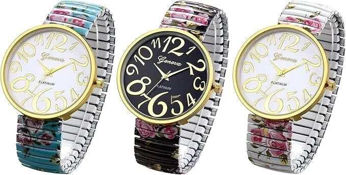 Printed Colorful Elastic Band Watch KK Labib