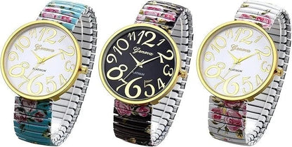 Printed Colorful Elastic Band Watch KK Labib