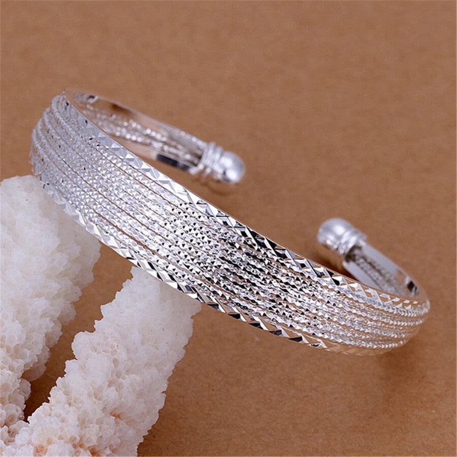 Multiple Lines Open Cuff Bangle