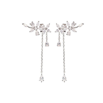 Hanging Tassel Drop Stud Earrings