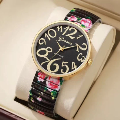 Printed Colorful Elastic Band Watch KK Labib
