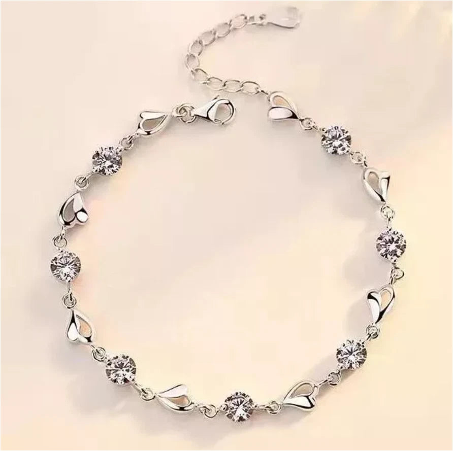 Love Heart Linked Bracelet