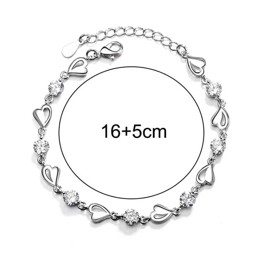 Love Heart Linked Bracelet