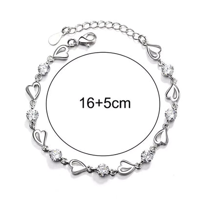 Love Heart Linked Bracelet