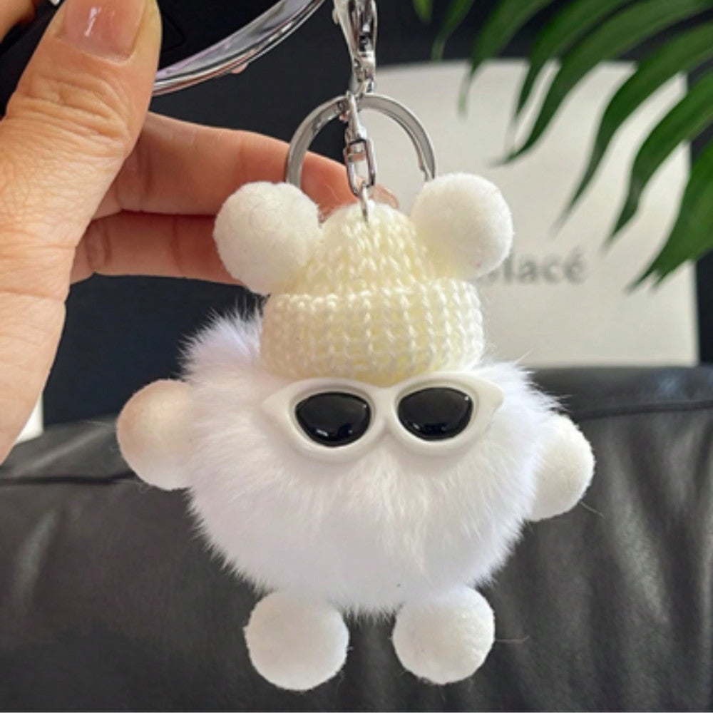Cute Monster Pom Pom Keyrings