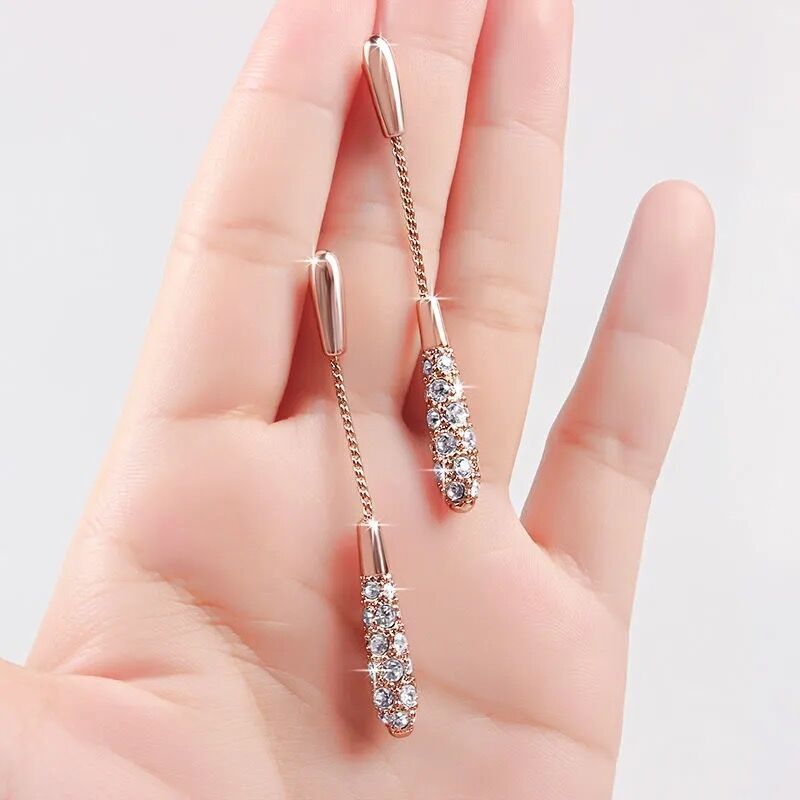 Hanging Tassel Drop Stud Earrings