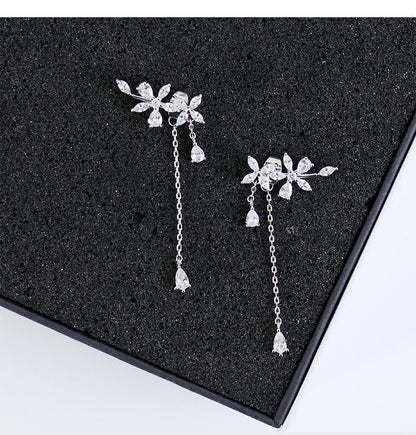 Hanging Tassel Drop Stud Earrings