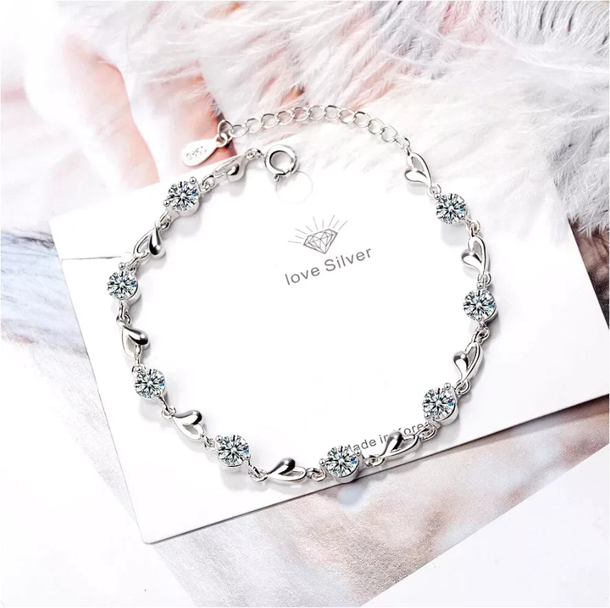Love Heart Linked Bracelet