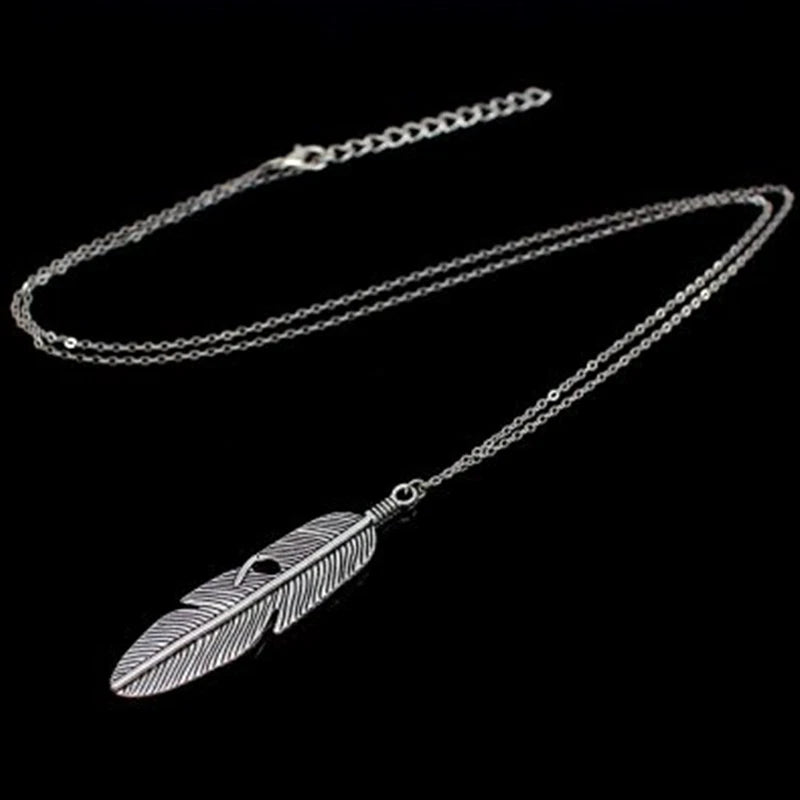 Feather Leaf Pendant Necklace. KK Labib