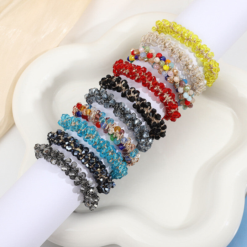 Crystal Pearl Elastic Rope Ponytail Hair Band