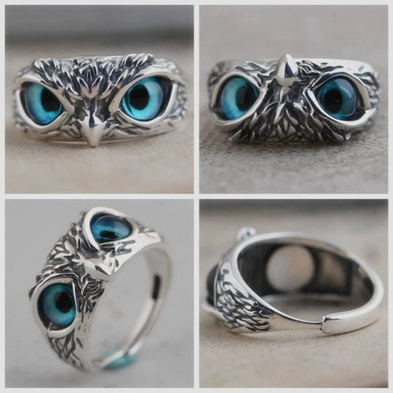 Open Adjustable Retro Devil Eye owl Ring KK Labib