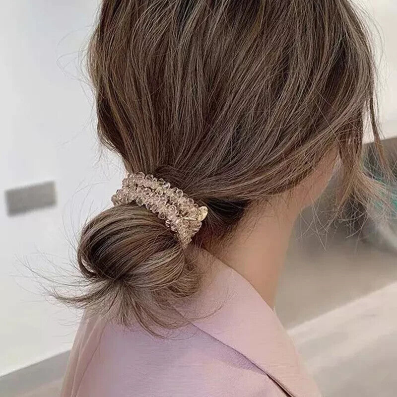 Crystal Pearl Elastic Rope Ponytail Hair Band