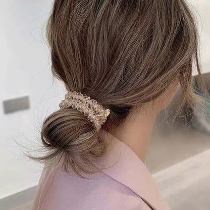 Crystal Pearl Elastic Rope Ponytail Hair Band