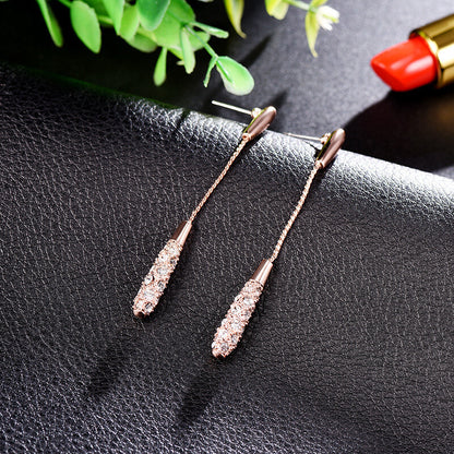 Hanging Tassel Drop Stud Earrings