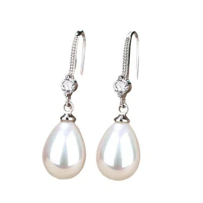 Oval Pearl Earrings, Silver KK Labib