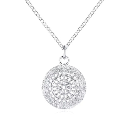 Geometric Flower Hollow Necklace