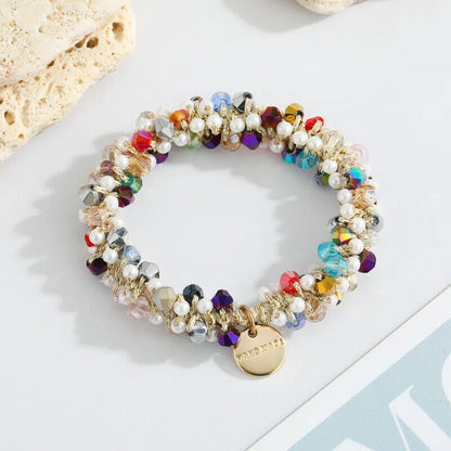 Crystal Pearl Elastic Rope Ponytail Hair Band