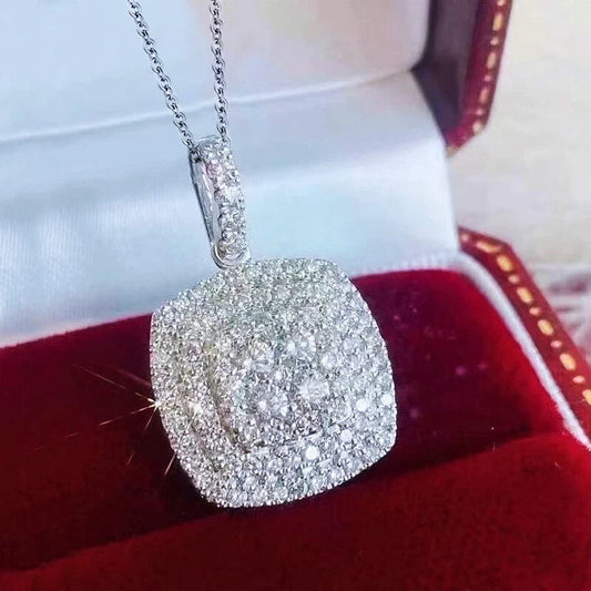 Diamond square zircon necklace KK Labib