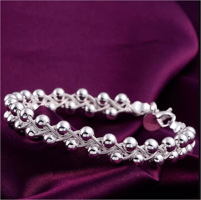 Cross Chain Beads Ball Bracelet