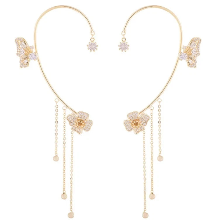 Diamond Butterfly Ear Clip Earring KK Labib