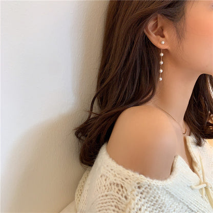Hanging Tassel Drop Stud Earrings