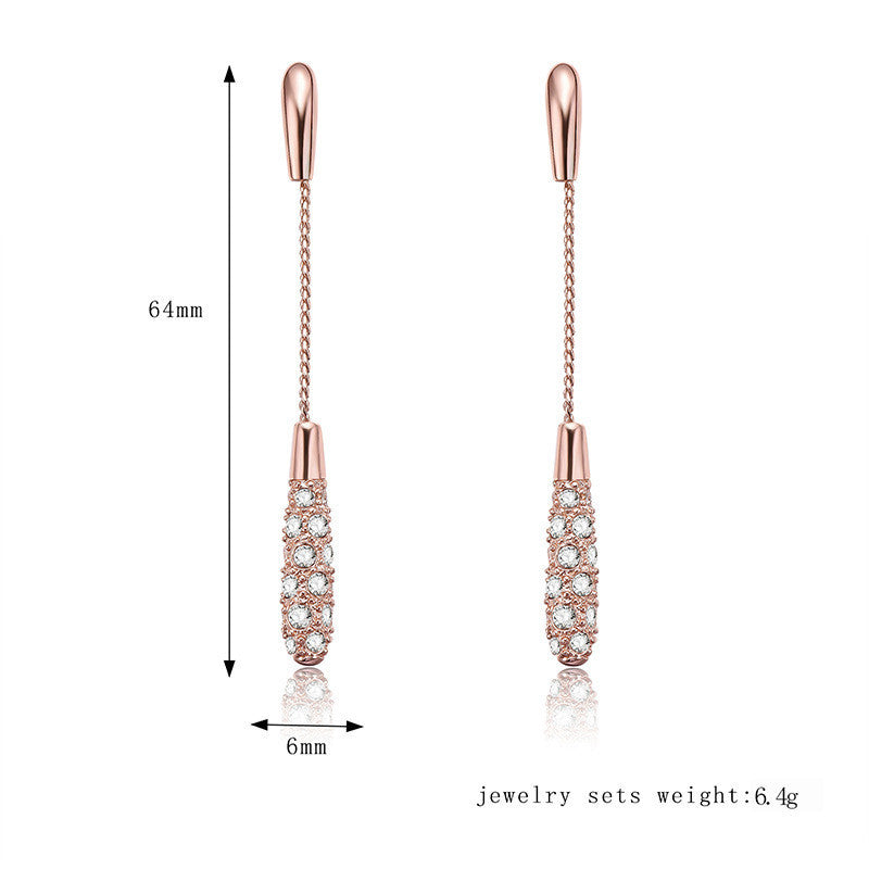 Hanging Tassel Drop Stud Earrings