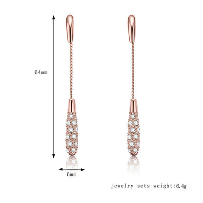 Hanging Tassel Drop Stud Earrings