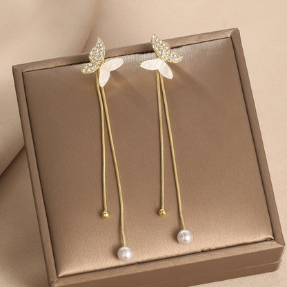 Hanging Tassel Drop Stud Earrings