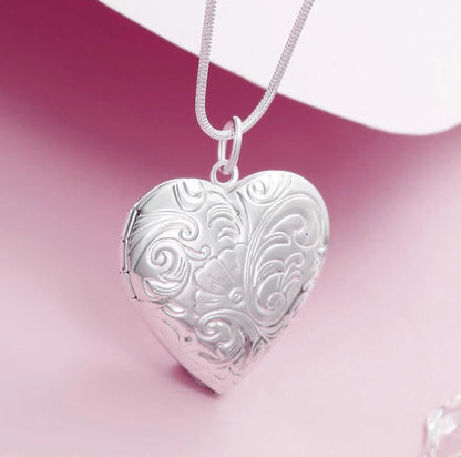 925 Heart Picture Pendant Necklace KK Labib