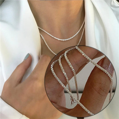 Gypsophila Clavicle Chain Necklace and Bracelet Set